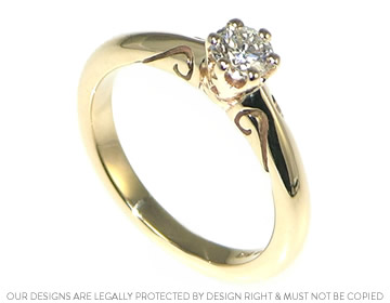 Rachel's certified Fairtrade and Fairmined gold engagement ring