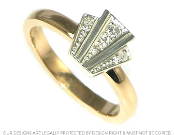 Jill's 9ct white and yellow gold Deco inspired  dress ring