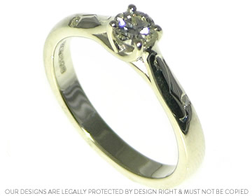 Sara's 9ct white gold engagement ring using her own diamonds