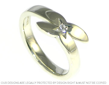 9ct white gold butterfly inspired engagement ring