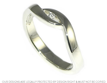 9ct white gold and diamond twist ring