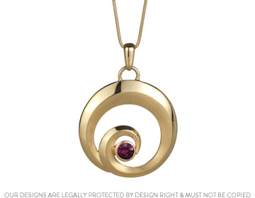 Certified Fairtrade and Fairmined gold 18ct aum inspired pendant