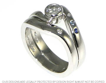 Jen wanted a gently shaped wedding ring with a diamond