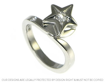 Karl and Nicola's handcrafted star inspired engagement ring