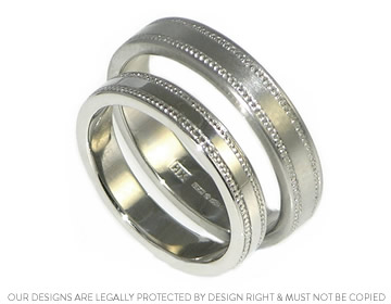 Matching Platinum Wedding Rings with Added Detail