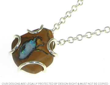 Karen's 9ct white gold and boulder opal pendant