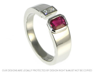 Phillip and Jessica's individually designed red ruby eternity ring