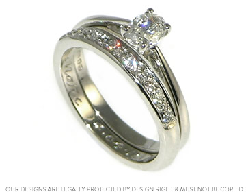 Louise's wedding ring with eight 1.5mm pave set diamonds