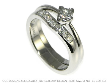 Jen's sparkly diamond channel set palladium wedding ring