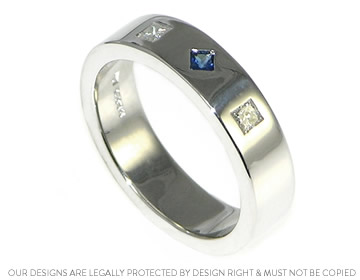 Gerri's diamond and sapphire 9ct white gold wedding ring