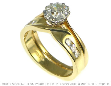 Rebecca's 18ct yellow gold and diamond fitted wedding ring