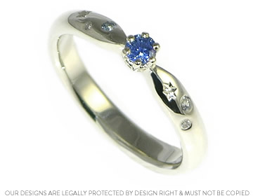 Sian's sea and star inspired 9ct white gold engagement ring 