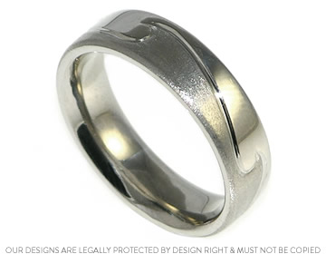 Andy's palladium wave inspired wedding ring with contrasting finishes