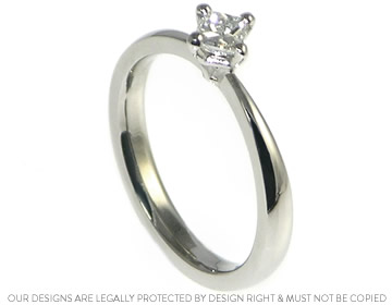 Peter and Helen's princess cut diamond engagement ring designed just for them