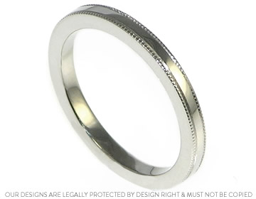 Palladium Wedding Ring with Millegrained Edges for an Extra Flair