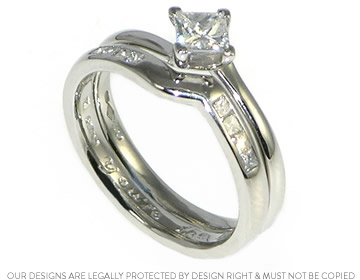 Lisa's platinum and princess cut diamond fitted wedding ring