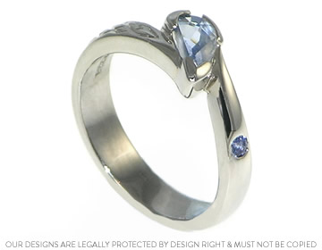 Chris and Asta's sapphire and tanzanite engagement ring