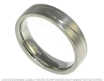 Mark's palladium wave engraved wedding ring