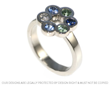 Unusual and eye-catching bespoke eternity ring with brilliant stones