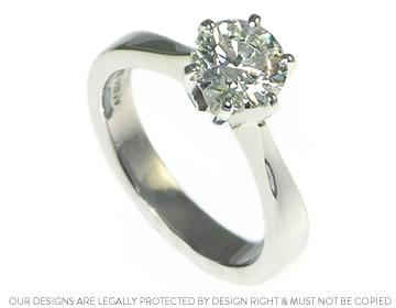 Platinum solitaire engagement ring with a stunning 1.20ct diamond