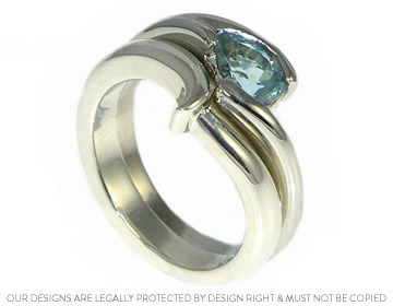 Lisa's 9ct white gold wave inspired wedding ring