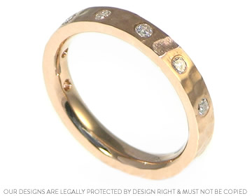 8648 Ring 9ct Rose Gold Wedding Ring With A Hammered And Satinised Finish 2 
