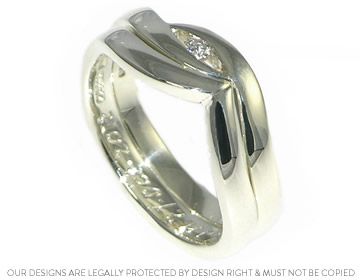 Claire's 9ct white gold wedding ring to compliment her engagement ring