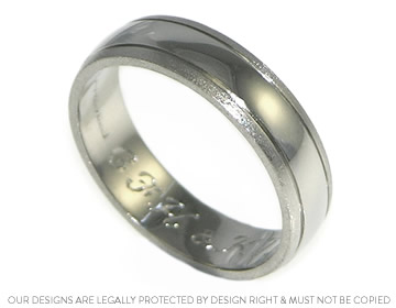 Karl's bespoke palladium wedding ring with contrasting finishes