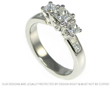 Rinal's trilogy  engagement ring with crisp sparkly diamonds