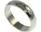 matthew's white gold wedding ring with a delicate hammered finish