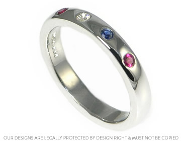 Matt wanted an eternity ring for his wife with beautiful coloured stones