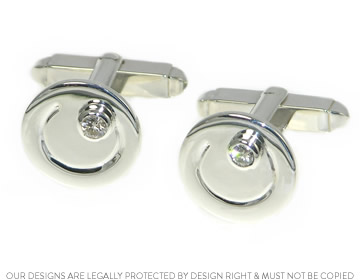 Sterling Silver cufflinks with customer's own diamonds