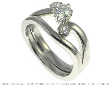 Heather's platinum wave style fitted wedding ring