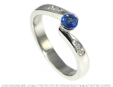 Beth's beautiful platinum sapphire and diamond engagement ring