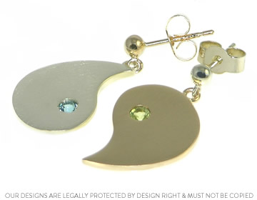 9ct white and yellow gold Certified Fairtrade and Fairmined earrings 