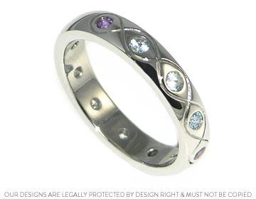 Giovana's diamond and birthstone eternity ring