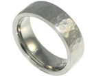 karl's palladium wedding ring with a hammered and satin finish