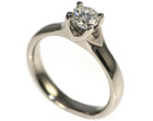 recycled diamond and 18ct fairtrade and fairmined solitaire