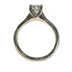 recycled diamond and 18ct fairtrade and fairmined solitaire