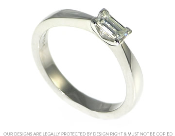 Wendy's baguette cut diamond engagement ring