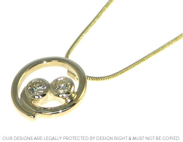 Carole's bespoke pendant using her own sparkly diamonds