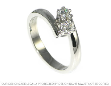 Heather's platinum and diamond dress ring using her own stones