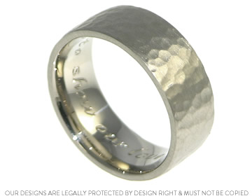 Kevin wanted a very wide wedding ring with a textured finish