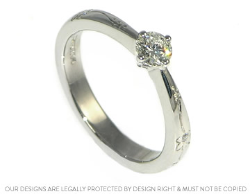 Tania's surfing inspired solitaire engagement ring