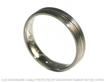 Palladium wedding ring with contrasting finishes