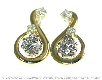 Bespoke 18ct yellow gold and diamond earrings