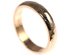 9ct rose gold wedding ring with hammered and polished finish