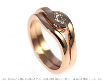 Nicky's rose gold fitted wedding ring to compliment her engagement ring