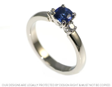 Tom wanted a cushion cut sapphire engagement ring 