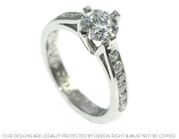 Anna's stunning diamond engagement ring inspired by the letter A